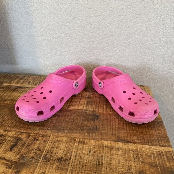 Crocs Classic Clops Unisex Pink Comfortable Slip On Sandals Size 11 Women/Men 9 - Picture 4 of 10